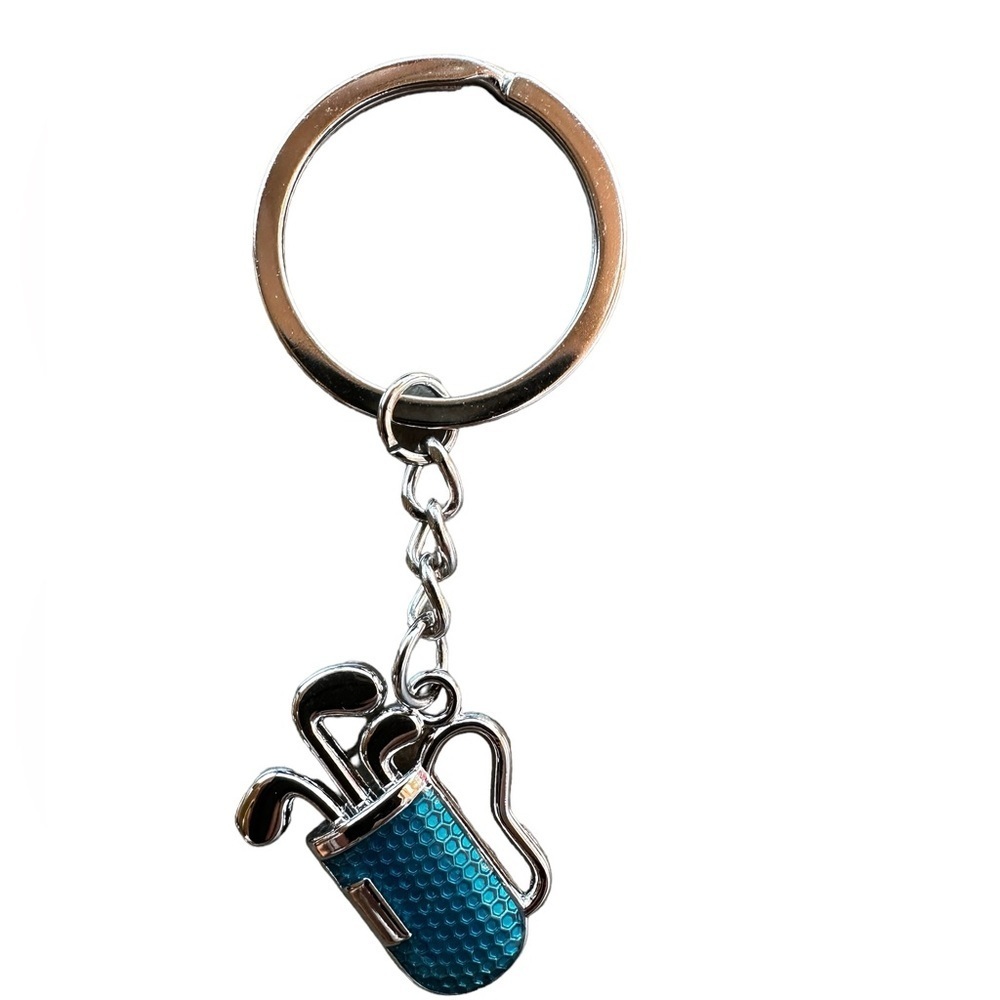 NWT Golf Clubs Keychain silver/green​​​ - Picture 1 of 6